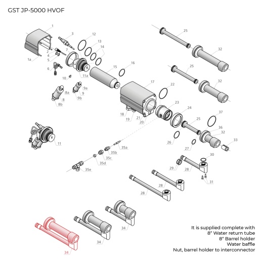 GST-201065 8" Barrel assembly