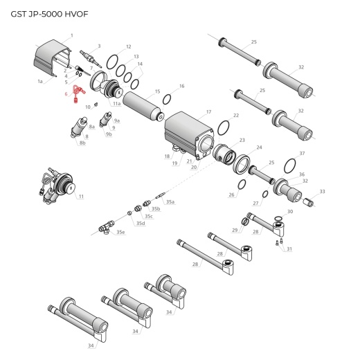 GST-201090 Combustion pressure tube assembly