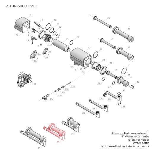 GST-201064 6" Barrel assembly