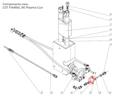 GST-100007 Injector Holder, Double, 90°/75°