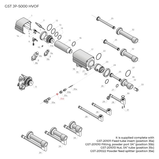 GST-201012 Ferrule, plastic, 1/4" tube